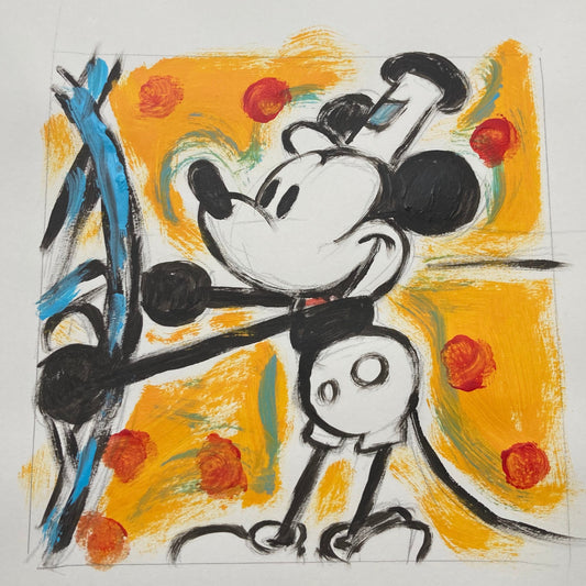 Steamboat Willie 10" x 10" painting. 